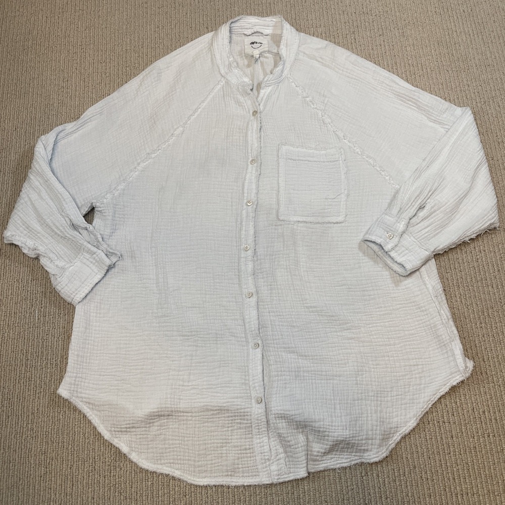 Aerie Women's Medium Coverup Shirt Gauzy Button Front Lightweight